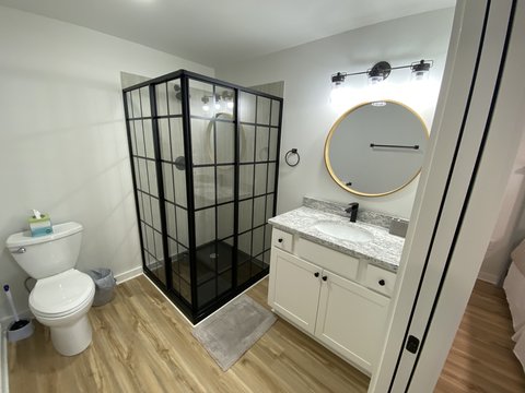 Bathroom in downtown Pilot Mountain rental