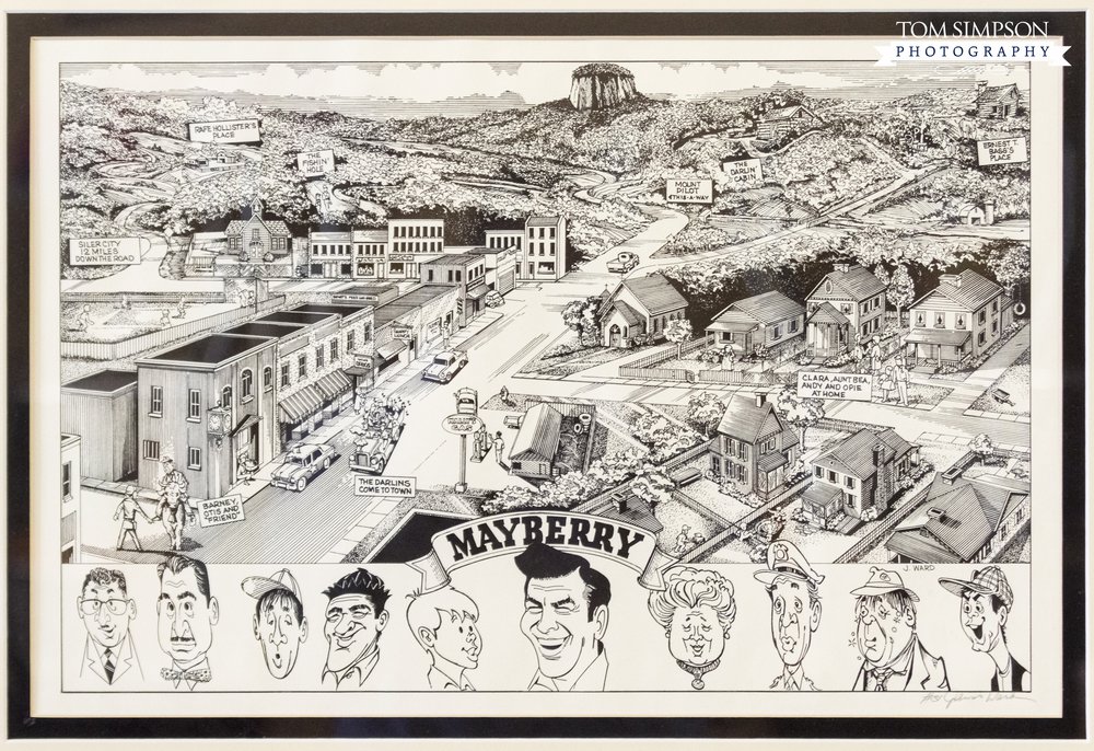 "Andy Griffith Show" Mayberry Artwork Print by James Ward