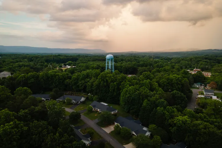 Aerial view of Mount Airy, North Carolina