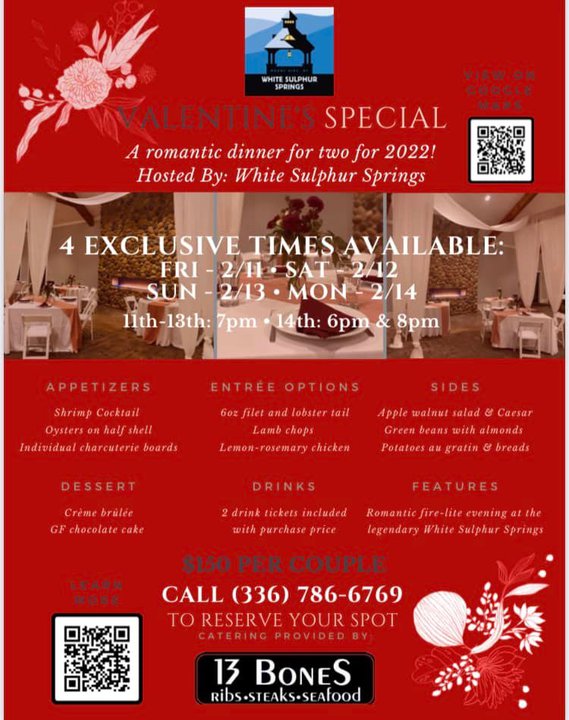 White sulphur springs valentines dinner